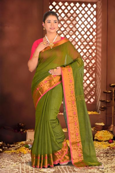 Handloom Cotton Saree (adi87252)