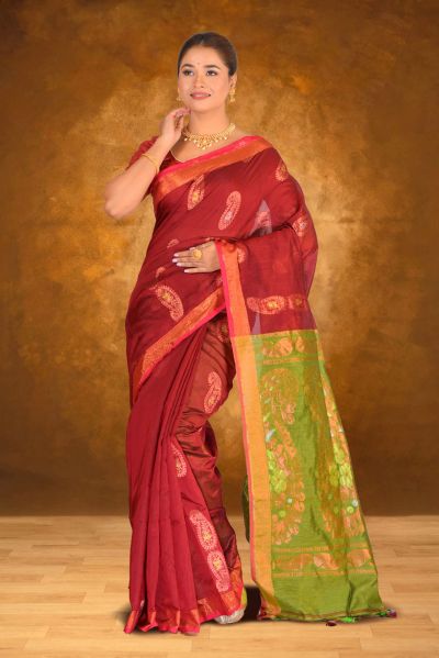 Handloom Cotton Saree (adi87276)