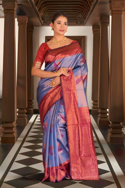 Brocade Tissue Silk Saree (adi87290)