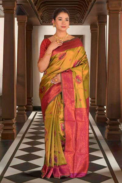 Brocade Tissue Silk Saree (adi87292)