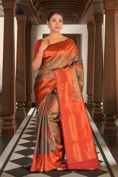 Brocade Tissue Silk Saree (adi87294)