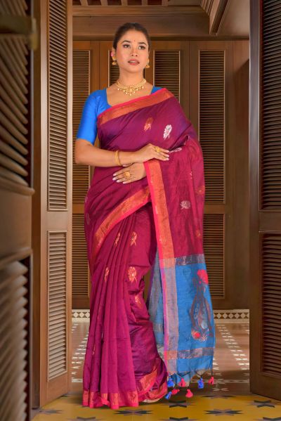 Handloom Cotton Saree (adi87308)