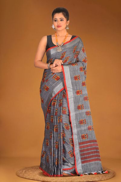 Linen Cotton Saree (adi87595)