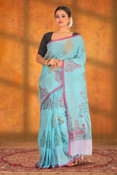 Resham Cotton Saree (adi87670)