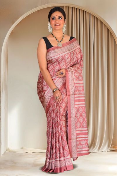 Semi Printed Silk Saree (adi87905)