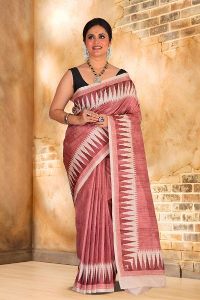 Semi Tussar Printed Silk Saree (adi87919)