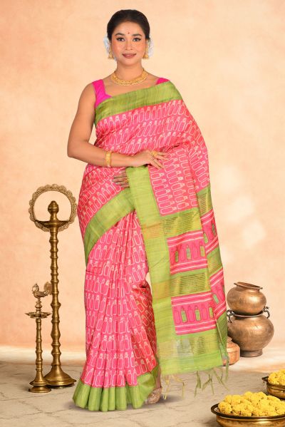 Bhagalpuri Gicha Printed Silk Saree (adi87995)