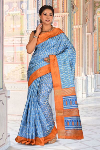 Bhagalpuri Gicha Printed Silk Saree (adi88024)