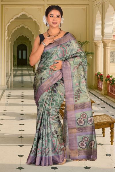 Bhagalpuri Gicha Printed Silk Saree (adi88026)