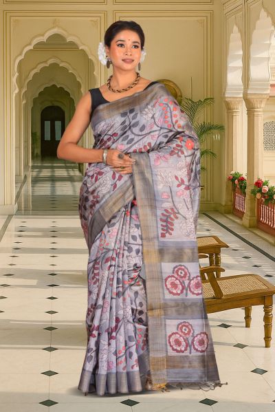 Bhagalpuri Gicha Printed Silk Saree (adi88028)