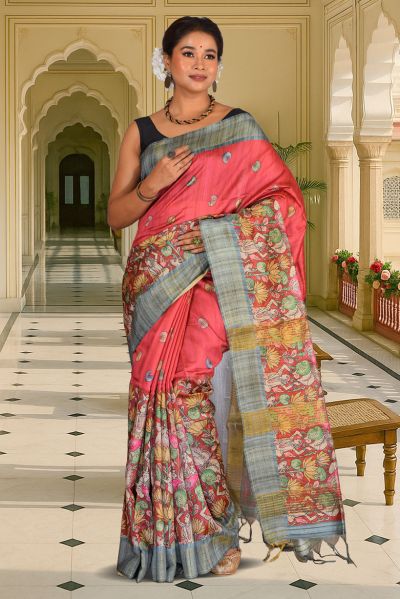 Bhagalpuri Gicha Printed Silk Saree (adi88030)