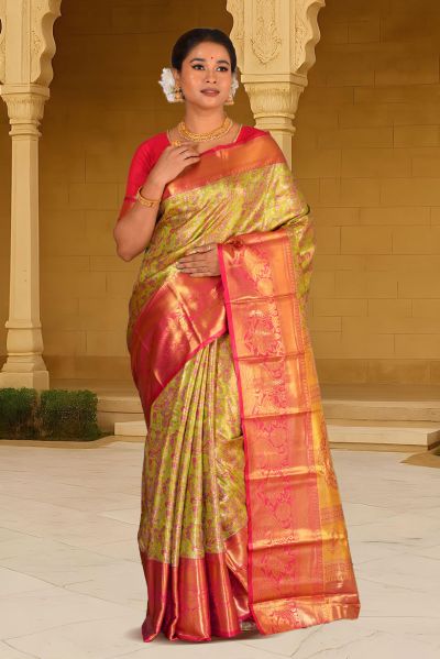 Brocade Tissue Kanjivaram  Silk Saree (adi88061)