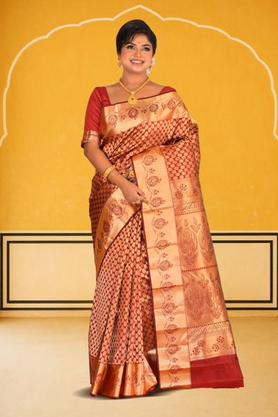 Pure Brocade Kanjivaram Silk Saree (adi88138)