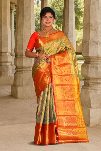 Brocade Tissue Kanjivaram  Silk Saree (adi88147)