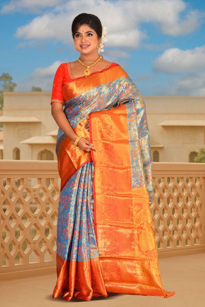 Brocade Tissue Kanjivaram  Silk Saree (adi88156)