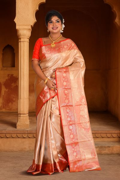 Brocade Tissue Kanjivaram  Silk Saree (adi88166)