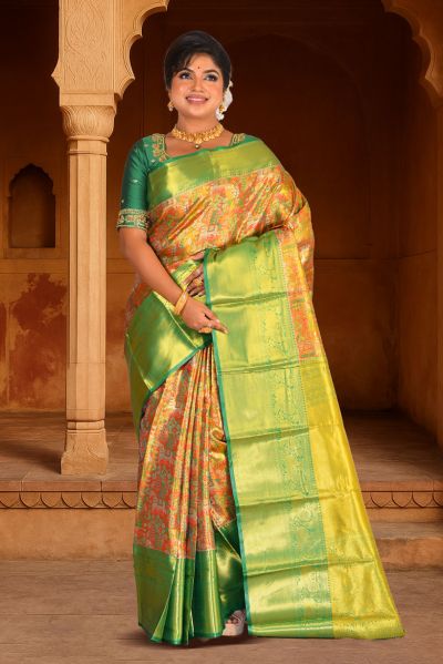 Brocade Tissue Kanjivaram  Silk Saree (adi88170)
