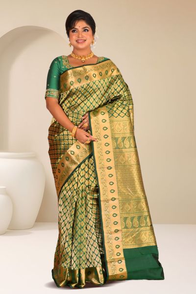 Pure Brocade Kanjivaram Silk Saree (adi88174)