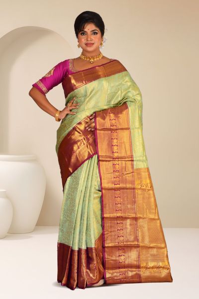 Brocade Tissue Kanjivaram  Silk Saree (adi88179)