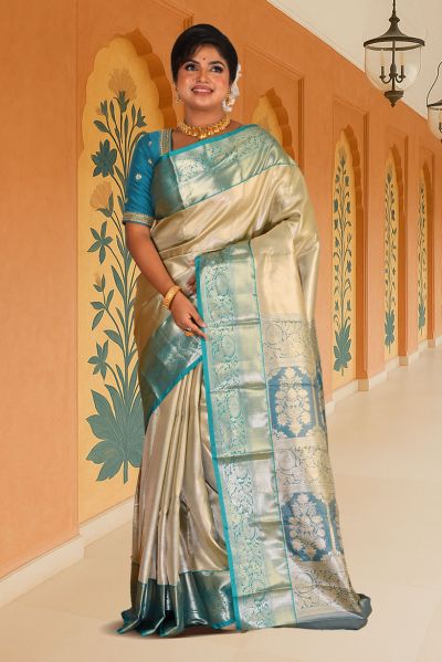 Brocade Tissue Kanjivaram  Silk Saree (adi88187)