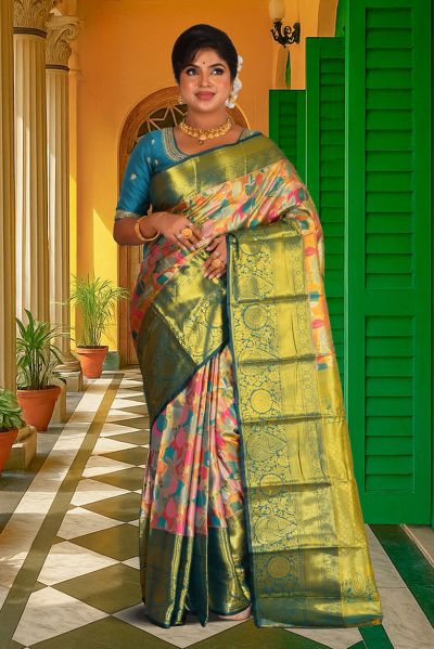 Brocade Tissue Kanjivaram  Silk Saree (adi88193)