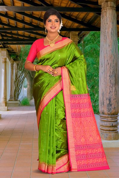 Pure Bomkai Silk Saree (adi88218)