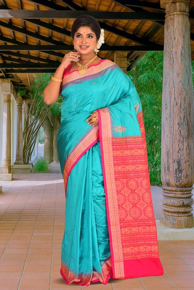 Pure Bomkai Silk Saree (adi88219)
