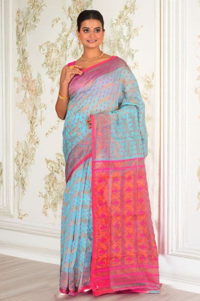 Soft Dhakai Jamdani Saree (adi88225)