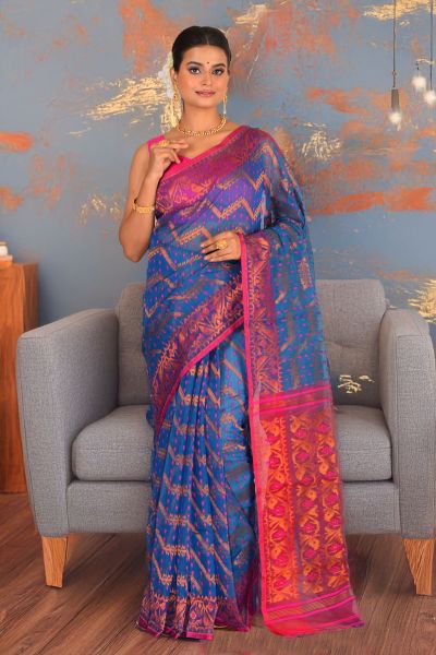 Soft Dhakai Jamdani Saree (adi88232)