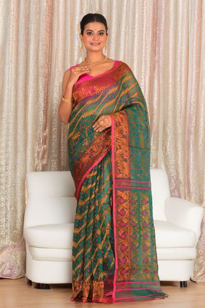 Soft Dhakai Jamdani Saree (adi88236)
