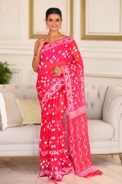 Soft Dhakai Jamdani Saree (adi88240)