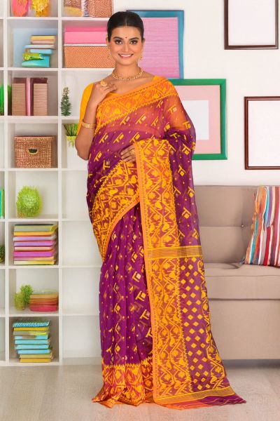 Soft Dhakai Jamdani Saree (adi88264)