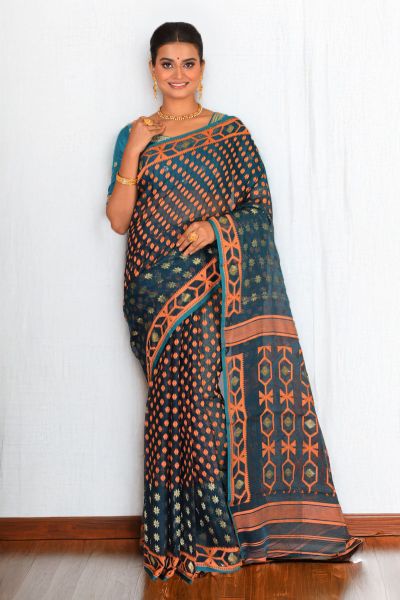 Soft Dhakai Jamdani Saree (adi88277)