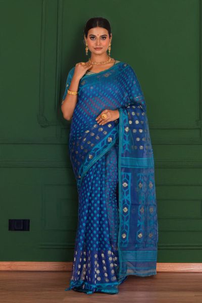 Soft Dhakai Jamdani Saree (adi88279)