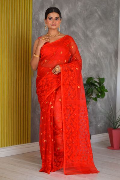 Soft Dhakai Jamdani Saree (adi88281)