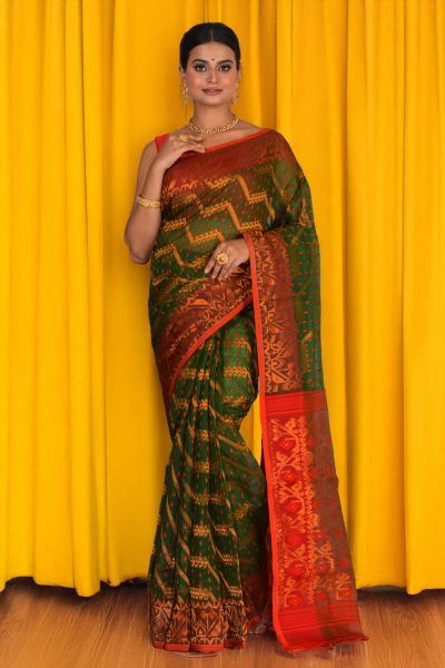 Soft Dhakai Jamdani Saree (adi88282)