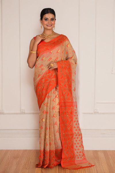 Soft Dhakai Jamdani Saree (adi88285)