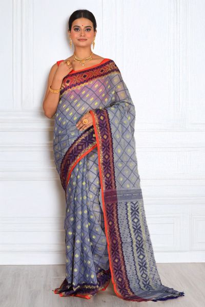 Soft Dhakai Jamdani Saree (adi88292)