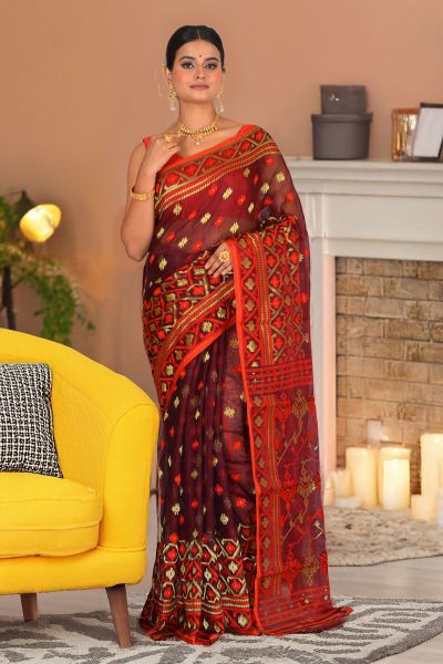 Soft Dhakai Jamdani Saree (adi88301)