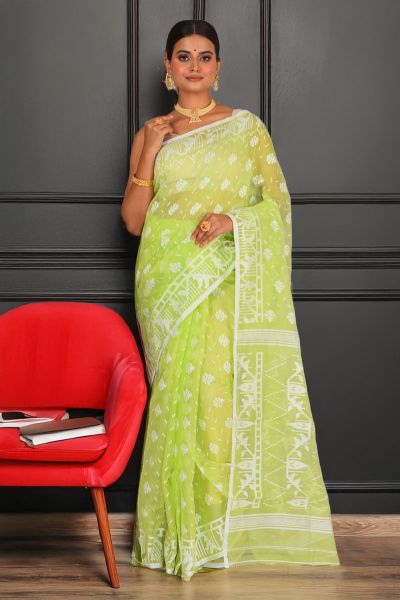 Soft Dhakai Jamdani Saree (adi88307)