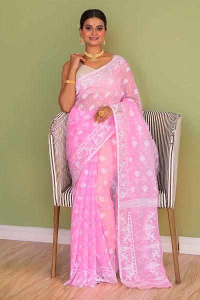 Soft Dhakai Jamdani Saree (adi88314)