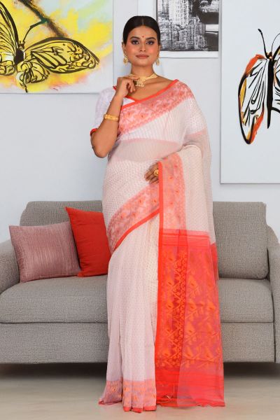 Soft Dhakai Jamdani Saree (adi88319)