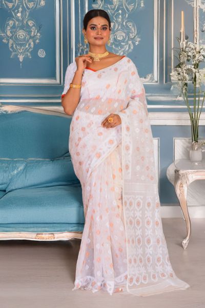 Soft Dhakai Jamdani Saree (adi88320)