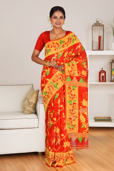 Soft Dhakai Jamdani Saree (adi88328)