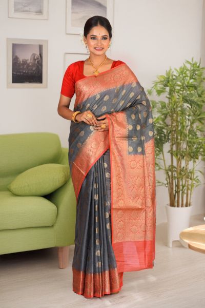 Semi Tussar Silk Saree (adi88332)