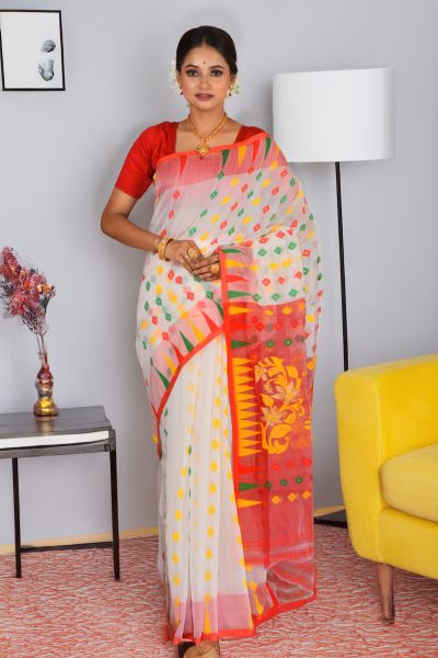 Soft Dhakai Jamdani Saree (adi88333)