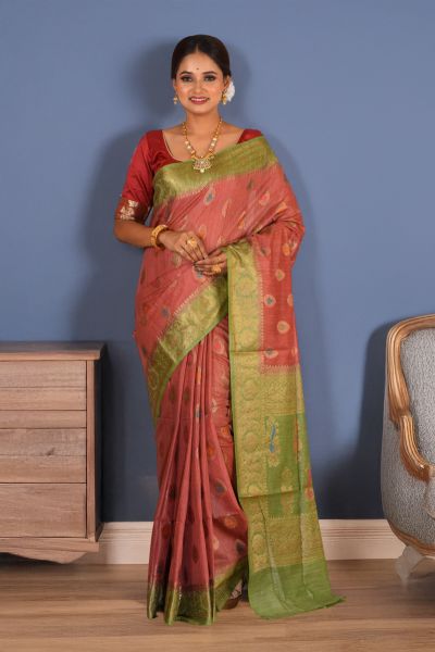 Semi Tussar Silk Saree (adi88382)
