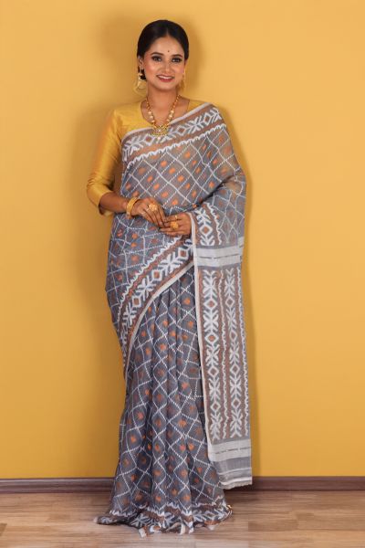 Soft Dhakai Jamdani Saree (adi88386)