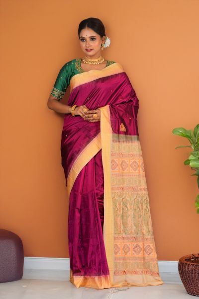 Pure Bomkai Silk Saree (adi88398)