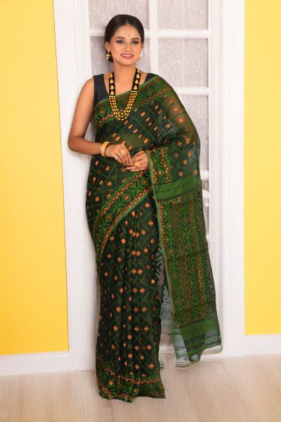 Soft Dhakai Jamdani Saree (adi88423)
